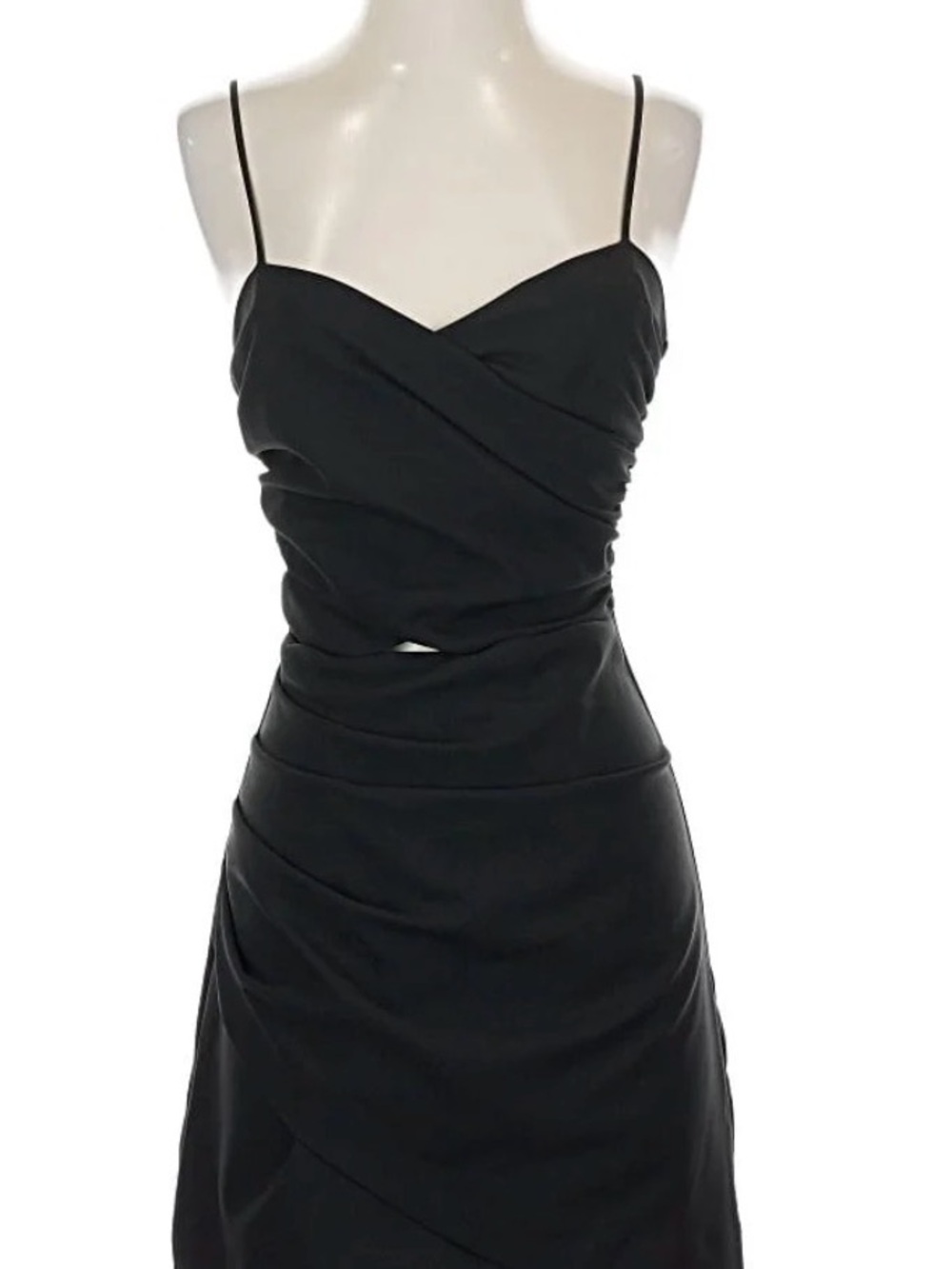 Zara Black Ruched Cutout Dress